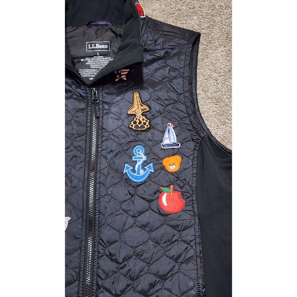 Custom LL Bean‎ Winter Micro Puffer Vest Grunge Gamer Patchwork Womens L - Picture 4 of 16